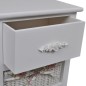 vidaXL Beistellschrank mit 1 Schublade und 3 Körben Weiß Paulowniaholz vidaXL Beistellschrank mit 1 Schublade und 3 Körben Weiß Paulowniaholz