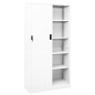 vidaXL Büroschrank mit Schiebetür Weiß 90x40x180 cm Stahl vidaXL Büroschrank mit Schiebetür Weiß 90x40x180 cm Stahl