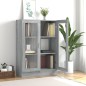 vidaXL Vitrinenschrank Grau Sonoma 82,5x30,5x115 cm Holzwerkstoff vidaXL Vitrinenschrank Grau Sonoma 82,5x30,5x115 cm Holzwerkstoff