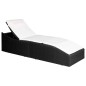 Sonnenliege mit Polsterauflage Poly Rattan Schwarz Sonnenliege mit Polsterauflage Poly Rattan Schwarz