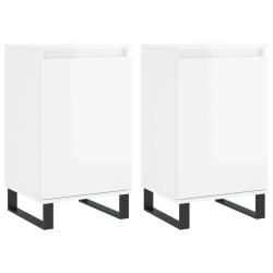 vidaXL Sideboards 2 Stk. Hochglanz-Weiß 40x35x70 cm Holzwerkstoff