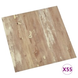 vidaXL PVC-Fliesen Selbstklebend 55 Stk. 5,11 m² Braun
