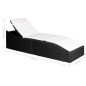 Sonnenliege mit Polsterauflage Poly Rattan Schwarz Sonnenliege mit Polsterauflage Poly Rattan Schwarz