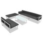 5-tlg. Garten-Lounge-Set Textilene Aluminium Schwarz 5-tlg. Garten-Lounge-Set Textilene Aluminium Schwarz