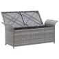 Truhenbank mit Auflage Grau 138 cm Poly Rattan Truhenbank mit Auflage Grau 138 cm Poly Rattan
