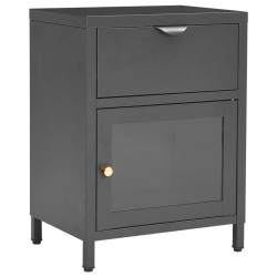 vidaXL Nachttisch Anthrazit 40x30x54,5 cm Stahl und Glas  
