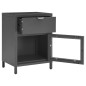 vidaXL Nachttisch Anthrazit 40x30x54,5 cm Stahl und Glas vidaXL Nachttisch Anthrazit 40x30x54,5 cm Stahl und Glas