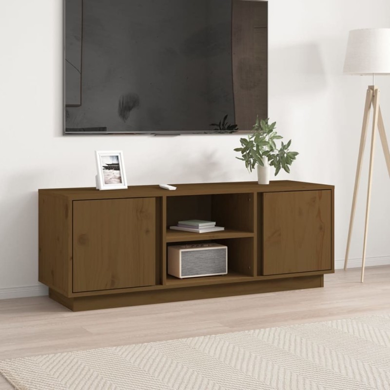 vidaXL TV-Schrank Honigbraun 110x35x40,5 cm Massivholz Kiefer vidaXL TV-Schrank Honigbraun 110x35x40,5 cm Massivholz Kiefer