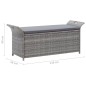 Truhenbank mit Auflage Grau 138 cm Poly Rattan Truhenbank mit Auflage Grau 138 cm Poly Rattan