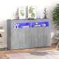 vidaXL Sideboard mit LED-Beleuchtung Grau Sonoma 115,5x30x75 cm vidaXL Sideboard mit LED-Beleuchtung Grau Sonoma 115,5x30x75 cm