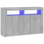 vidaXL Sideboard mit LED-Beleuchtung Grau Sonoma 115,5x30x75 cm vidaXL Sideboard mit LED-Beleuchtung Grau Sonoma 115,5x30x75 cm
