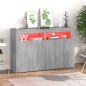 vidaXL Sideboard mit LED-Beleuchtung Grau Sonoma 115,5x30x75 cm vidaXL Sideboard mit LED-Beleuchtung Grau Sonoma 115,5x30x75 cm