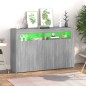 vidaXL Sideboard mit LED-Beleuchtung Grau Sonoma 115,5x30x75 cm vidaXL Sideboard mit LED-Beleuchtung Grau Sonoma 115,5x30x75 cm