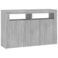 vidaXL Sideboard mit LED-Beleuchtung Grau Sonoma 115,5x30x75 cm vidaXL Sideboard mit LED-Beleuchtung Grau Sonoma 115,5x30x75 cm