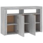 vidaXL Sideboard mit LED-Beleuchtung Grau Sonoma 115,5x30x75 cm vidaXL Sideboard mit LED-Beleuchtung Grau Sonoma 115,5x30x75 cm