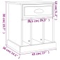 vidaXL Nachttisch Grau Sonoma 43x36x50 cm vidaXL Nachttisch Grau Sonoma 43x36x50 cm
