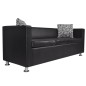 Sofa-Set Kunstleder 3-Sitzer und 2-Sitzer Schwarz Sofa-Set Kunstleder 3-Sitzer und 2-Sitzer Schwarz