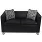 Sofa-Set Kunstleder 3-Sitzer und 2-Sitzer Schwarz Sofa-Set Kunstleder 3-Sitzer und 2-Sitzer Schwarz