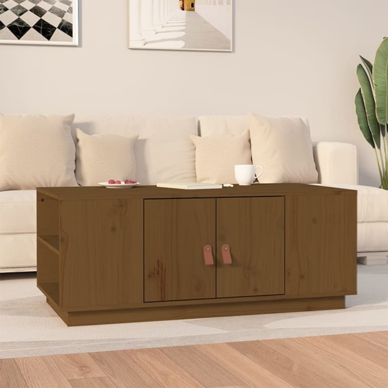vidaXL Couchtisch Honigbraun 100x50x41 cm Massivholz Kiefer vidaXL Couchtisch Honigbraun 100x50x41 cm Massivholz Kiefer