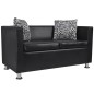 Sofa-Set Kunstleder 3-Sitzer und 2-Sitzer Schwarz Sofa-Set Kunstleder 3-Sitzer und 2-Sitzer Schwarz