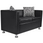 Sofa-Set Kunstleder 3-Sitzer und 2-Sitzer Schwarz Sofa-Set Kunstleder 3-Sitzer und 2-Sitzer Schwarz