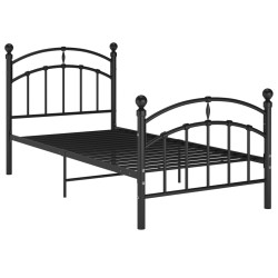 vidaXL Bettgestell Schwarz Metall 100x200 cm