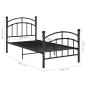 vidaXL Bettgestell Schwarz Metall 100x200 cm vidaXL Bettgestell Schwarz Metall 100x200 cm