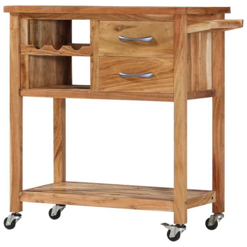 vidaXL Servierwagen 80x45x91 cm Massivholz Akazie vidaXL Servierwagen 80x45x91 cm Massivholz Akazie