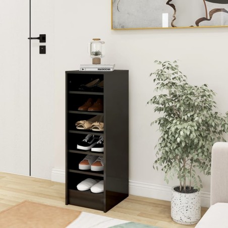 vidaXL Schuhschrank Hochglanz-Grau 31,5x35x90 cm Holzwerkstoff