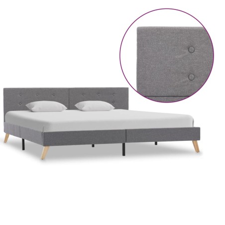 Bettgestell Hellgrau Stoff 180 × 200 cm