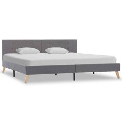Bettgestell Hellgrau Stoff 180 × 200 cm