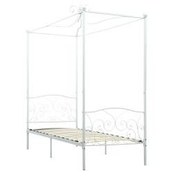 vidaXL Himmelbett-Gestell Weiß Metall 90 x 200 cm