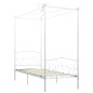 vidaXL Himmelbett-Gestell Weiß Metall 90 x 200 cm vidaXL Himmelbett-Gestell Weiß Metall 90 x 200 cm