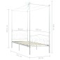vidaXL Himmelbett-Gestell Weiß Metall 90 x 200 cm vidaXL Himmelbett-Gestell Weiß Metall 90 x 200 cm