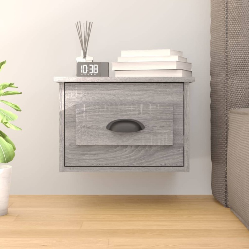 vidaXL Wand-Nachttisch Grau Sonoma 41,5x36x28 cm vidaXL Wand-Nachttisch Grau Sonoma 41,5x36x28 cm