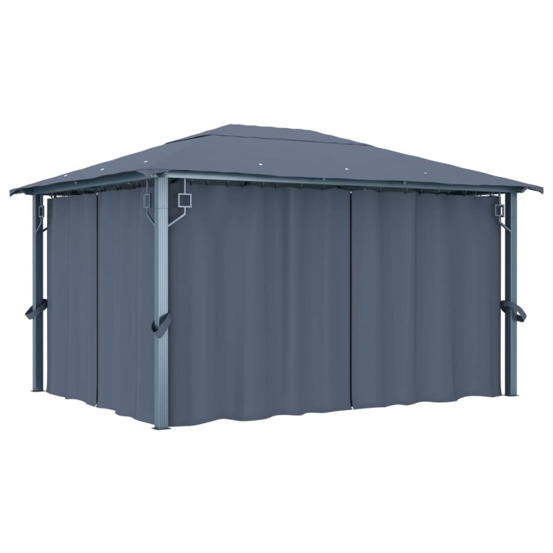 vidaXL Pavillon mit Vorhängen 400×300 cm Anthrazit Aluminium vidaXL Pavillon mit Vorhängen 400×300 cm Anthrazit Aluminium