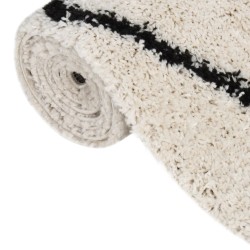 vidaXL Teppich Shaggy Hochflor Schwarz und Creme 160x230 cm