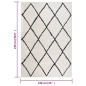 vidaXL Teppich Shaggy Hochflor Schwarz und Creme 160x230 cm vidaXL Teppich Shaggy Hochflor Schwarz und Creme 160x230 cm