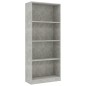 vidaXL Bücherregal 4 Fächer Betongrau 60x24x142 cm Holzwerkstoff vidaXL Bücherregal 4 Fächer Betongrau 60x24x142 cm Holzwerkstoff