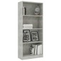 vidaXL Bücherregal 4 Fächer Betongrau 60x24x142 cm Holzwerkstoff vidaXL Bücherregal 4 Fächer Betongrau 60x24x142 cm Holzwerkstoff