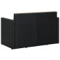 2-Sitzer-Gartensofa mit Auflagen Schwarz Poly Rattan 2-Sitzer-Gartensofa mit Auflagen Schwarz Poly Rattan