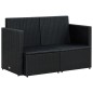 2-Sitzer-Gartensofa mit Auflagen Schwarz Poly Rattan 2-Sitzer-Gartensofa mit Auflagen Schwarz Poly Rattan