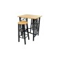 vidaXL Früchstücksbar Hellbraunes Holz Schwarzer Stahl vidaXL Früchstücksbar Hellbraunes Holz Schwarzer Stahl