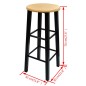 vidaXL Früchstücksbar Hellbraunes Holz Schwarzer Stahl vidaXL Früchstücksbar Hellbraunes Holz Schwarzer Stahl
