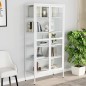 vidaXL Vitrine Weiß 90x40x180 cm Stahl und Gehärtetes Glas vidaXL Vitrine Weiß 90x40x180 cm Stahl und Gehärtetes Glas