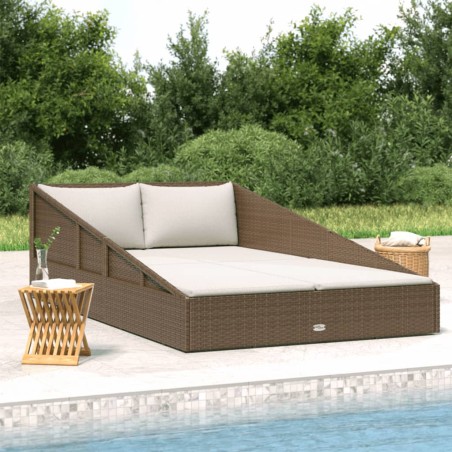 Gartenbett Braun 110x200 cm Poly Rattan