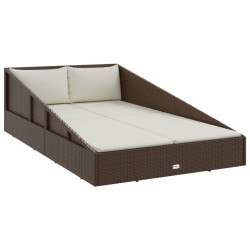 Gartenbett Braun 110x200 cm Poly Rattan