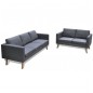 vidaXL Sofa Set 2-Sitzer und 3-Sitzer Stoff Dunkelgrau vidaXL Sofa Set 2-Sitzer und 3-Sitzer Stoff Dunkelgrau