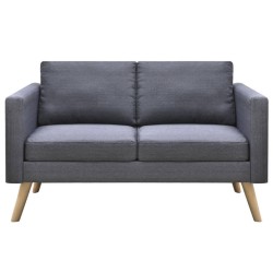 vidaXL Sofa Set 2-Sitzer und 3-Sitzer Stoff Dunkelgrau 