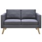 vidaXL Sofa Set 2-Sitzer und 3-Sitzer Stoff Dunkelgrau vidaXL Sofa Set 2-Sitzer und 3-Sitzer Stoff Dunkelgrau